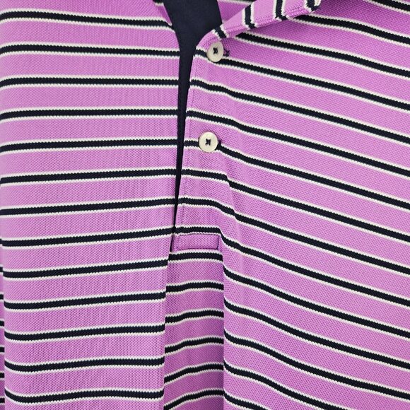 RLX Ralph Lauren Golf Polo Dry Fit Striped Club Shirt Mens SZ XXL Purple - Picture 2 of 9